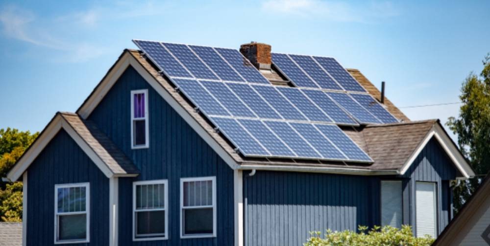 Pittsburgh house with solar panels installed on it